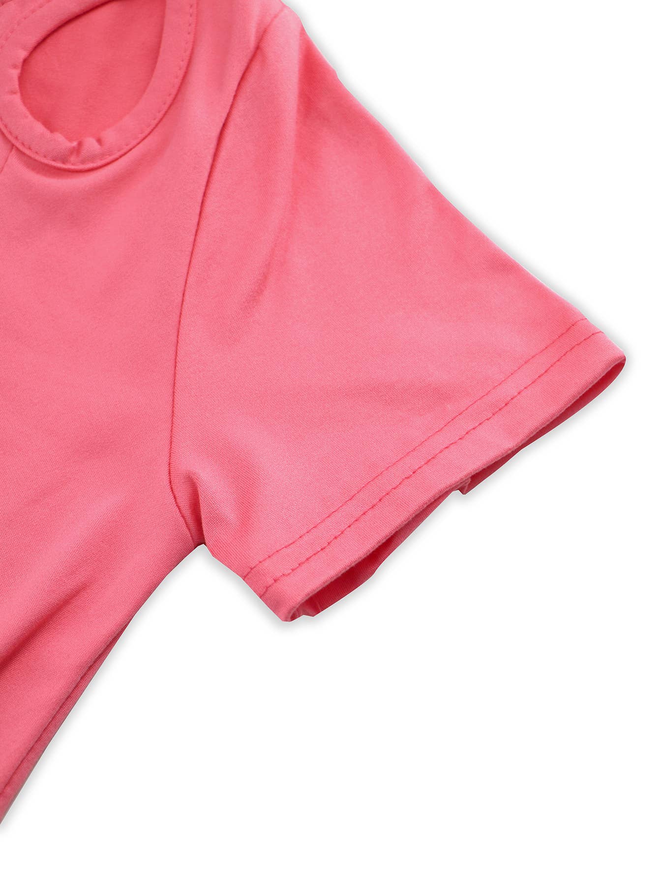 Casual Slim Fit Cropped Knit Solid Color T-Shirt