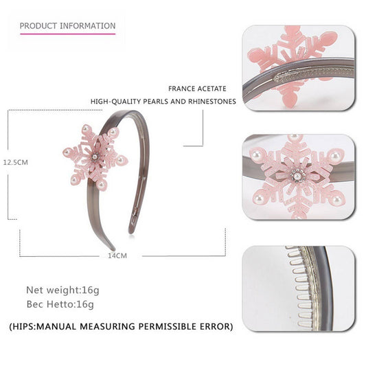 CHRISTMAS HEADBAND WITH DIAMOND AND PEARL HAIRPIN