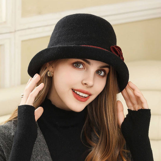 VINTAGE STYLE WIDE BRIMMED FEDORA HAT_CWAH1976