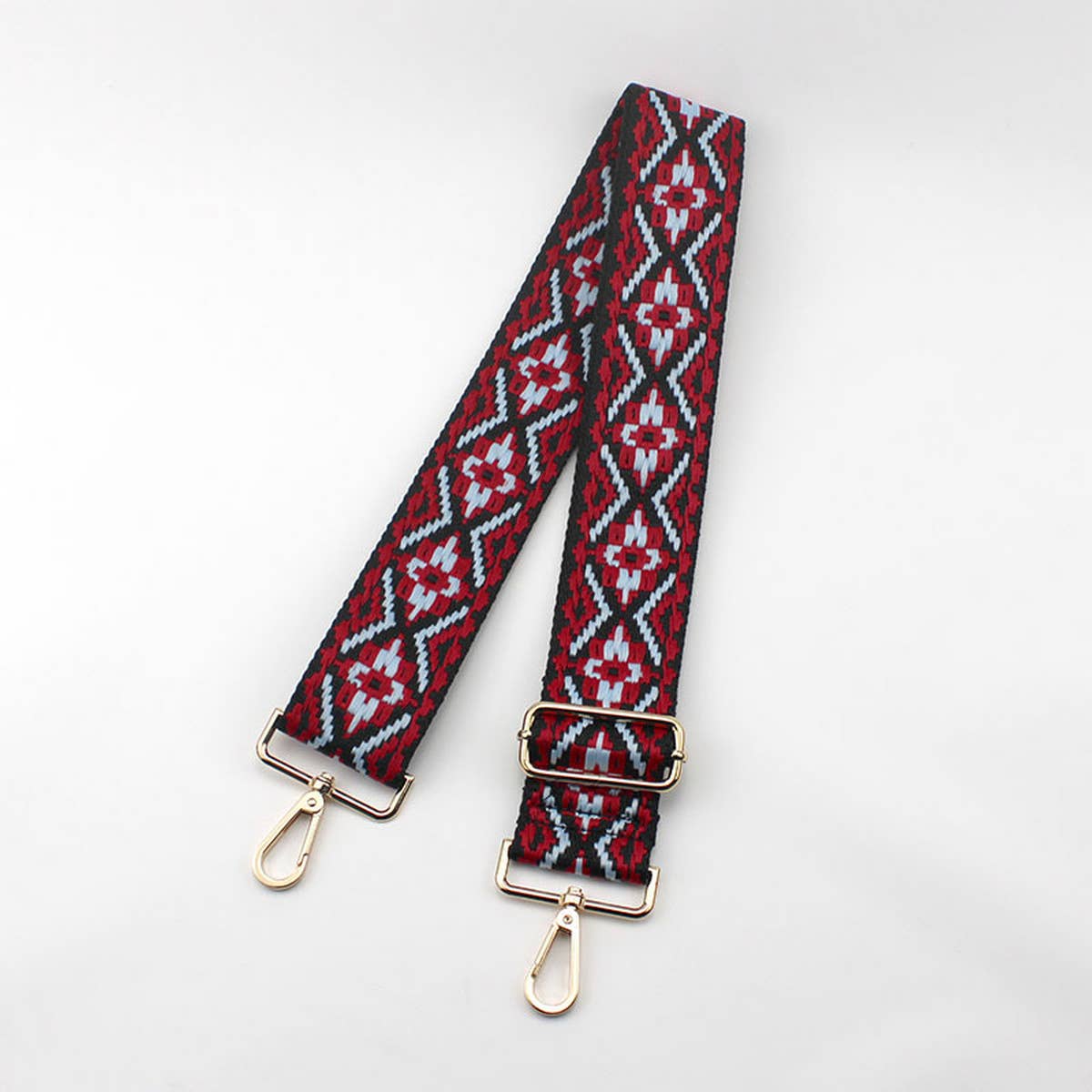 GEOMETRIC EMBROIDERY ADJUSTABLE BAG STRAP