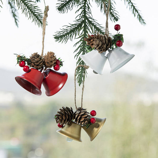CWMM10373_CHRISTMAS GOLD RED BELL  NORDIC TREE DECOR