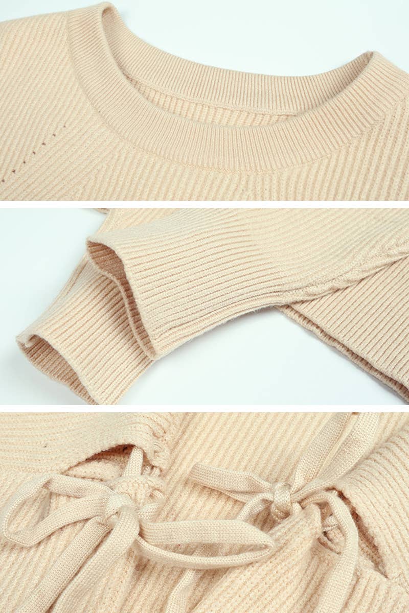 CWOSWL587 Oversized Off Shoulder Crew Neck Pullover Sweater
