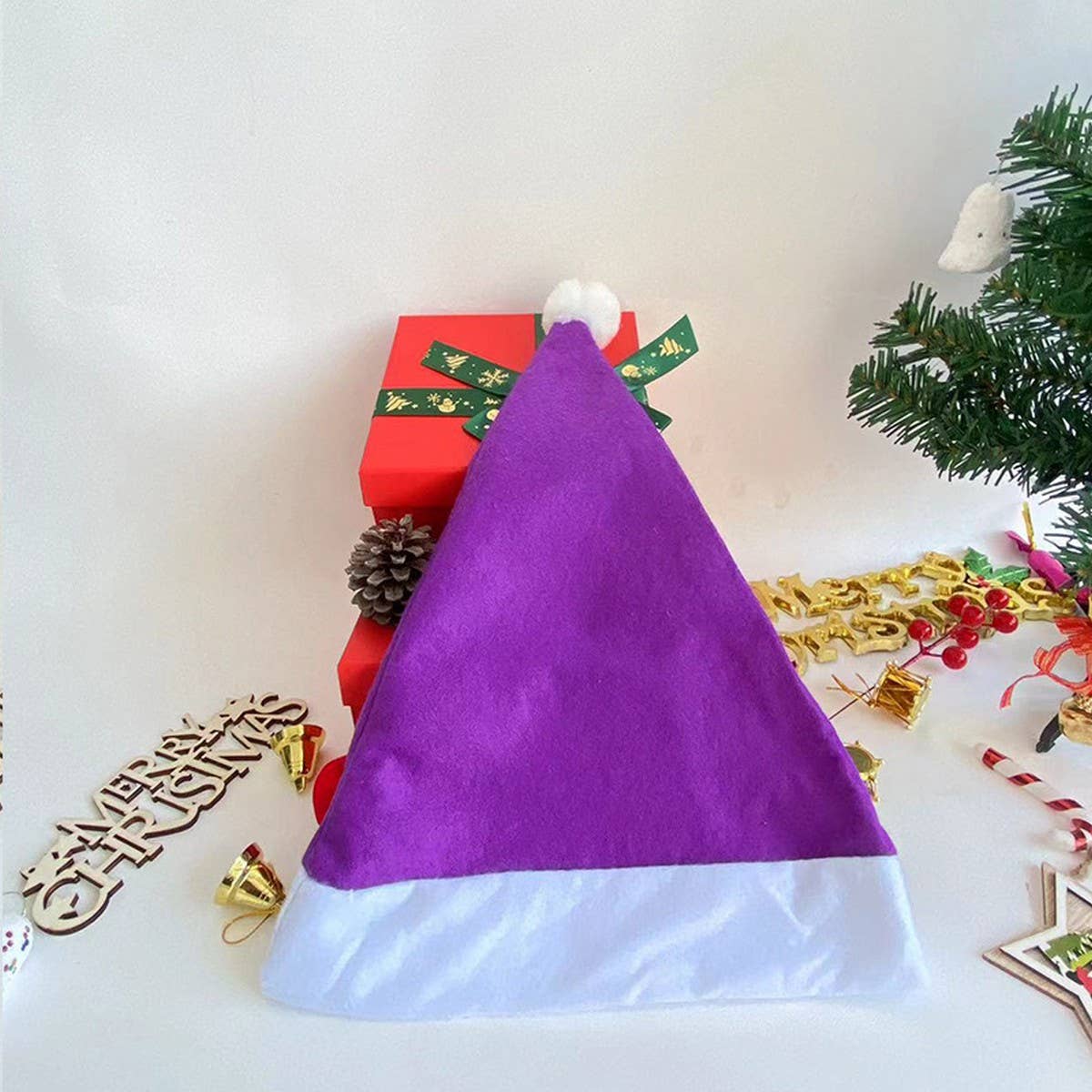 CWAH4075_CHRISTMAS ADULT MULTICOLOR SANTA HAT