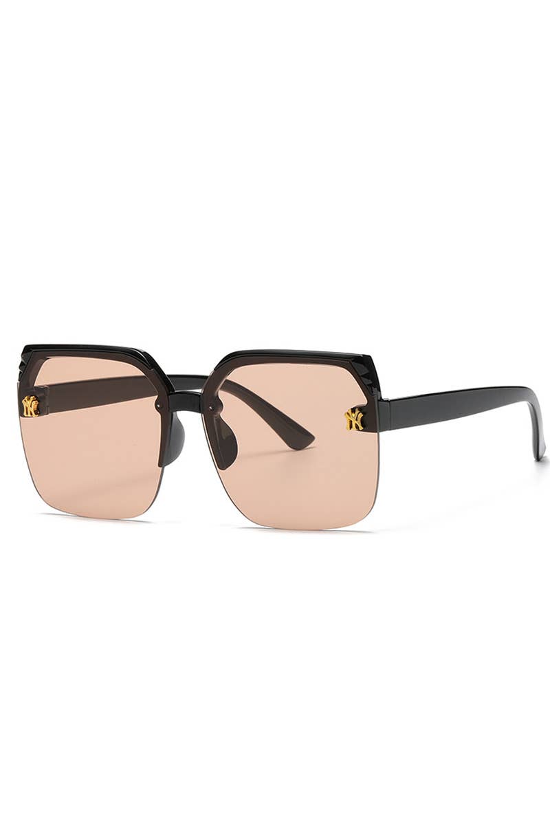 NY LOGO HALF FRAMELESS FASHION SUNGLASSES_CWASG0073