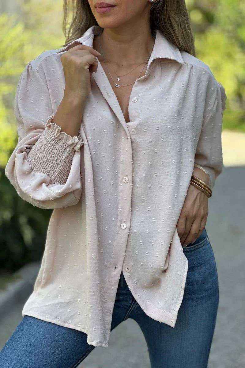 CWTBLL01201_2025 CASUAL LOOSE FIT BUTTON DOWN POLO SHIRT