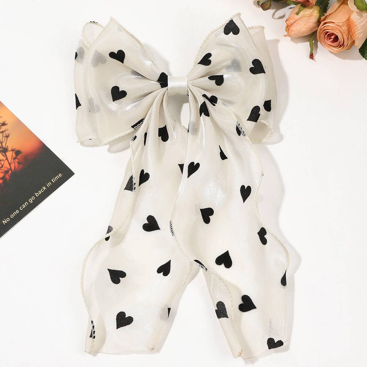 SHINY SILK RIBBON BOW HAIRPIN_CWAHA1631