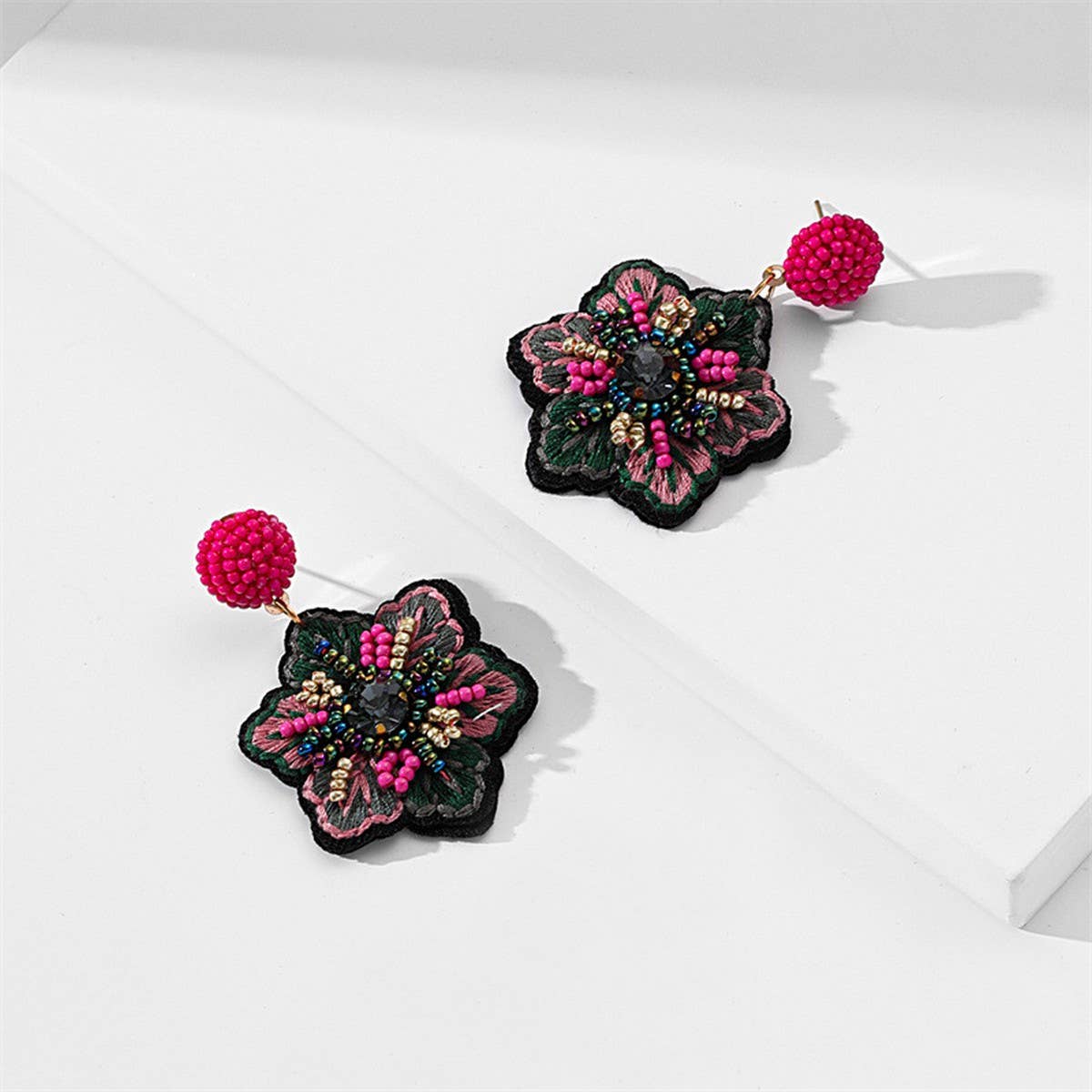 Handmade Beaded Embroidery Earrings ? Boho Style