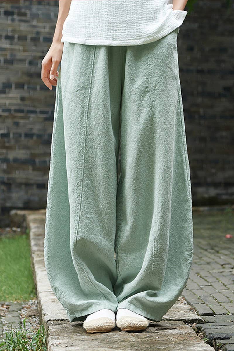 CWBLP1375_COTTON AND LINEN WASHED LOOSE CASUAL BLOOMERS