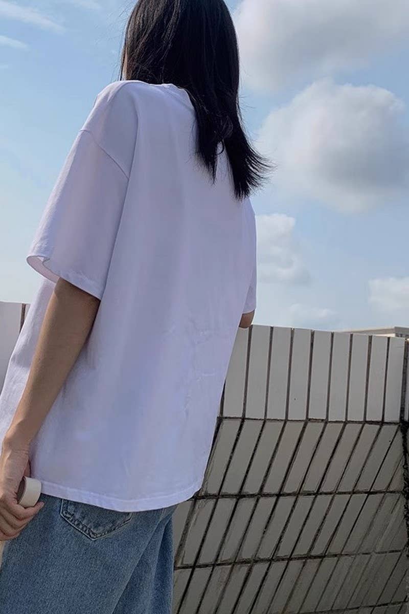 CWTTS0973_SOLID COLOR CASUAL T SHIRT