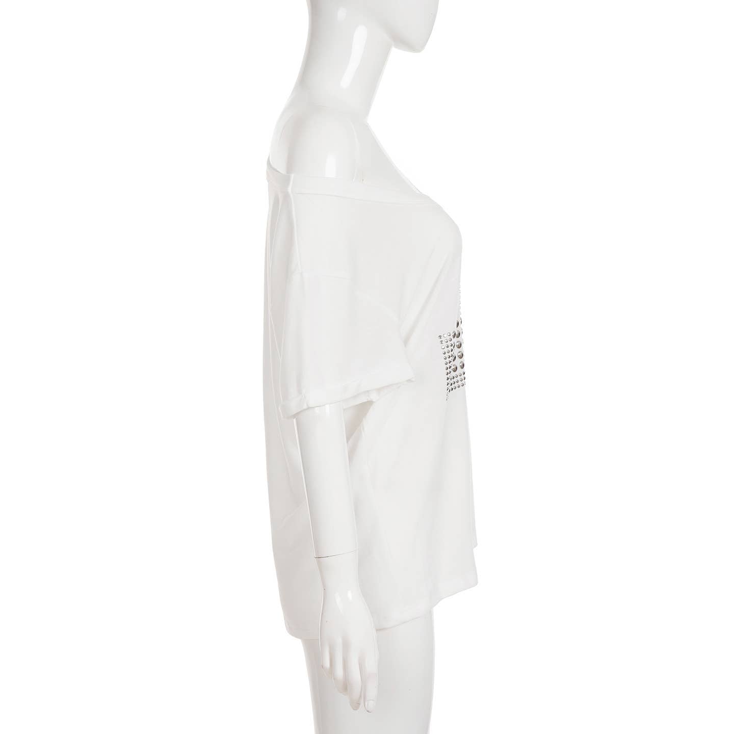 Cross copper embossed casual V-neck loose Top