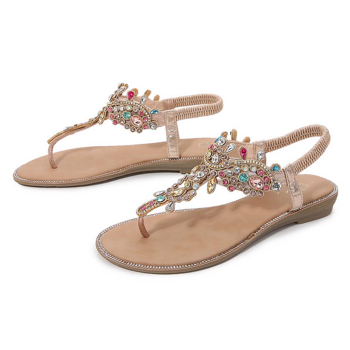 NEW COLOR DIAMOND BEACH ROUND TOE FLAT SHOES