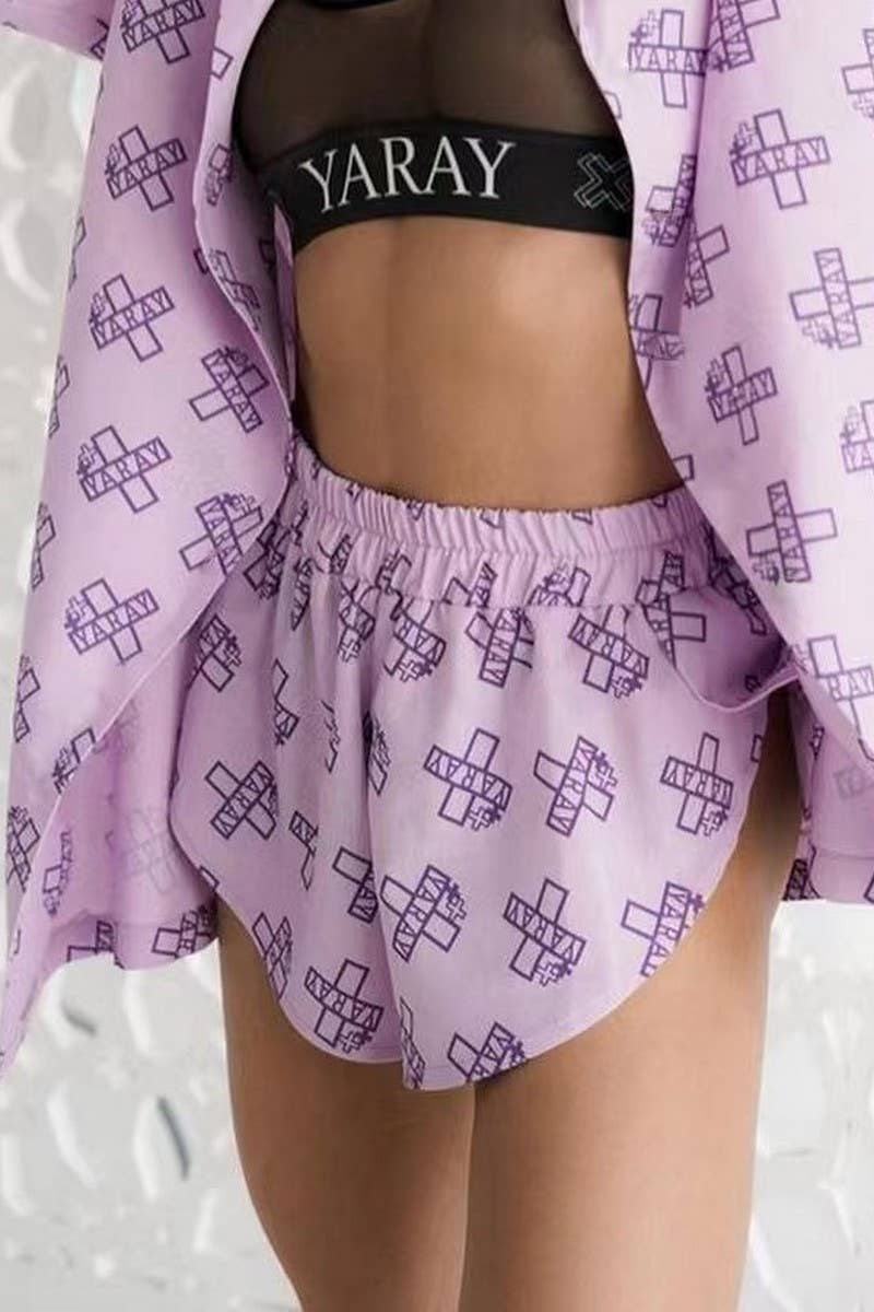 CWSTB1346_LONG-SLEEVED PRINTED TIE TOP AND SHORTS SET