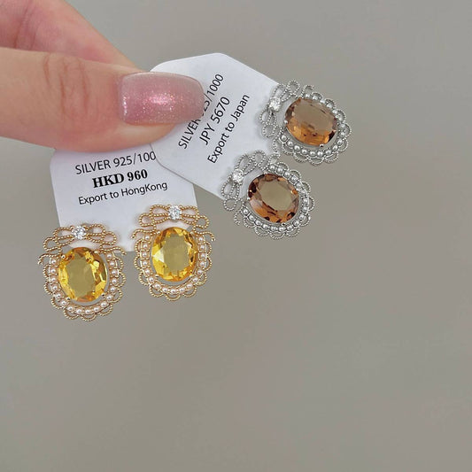 GORGEOUS LARGE CRYSTAL EARRINGS