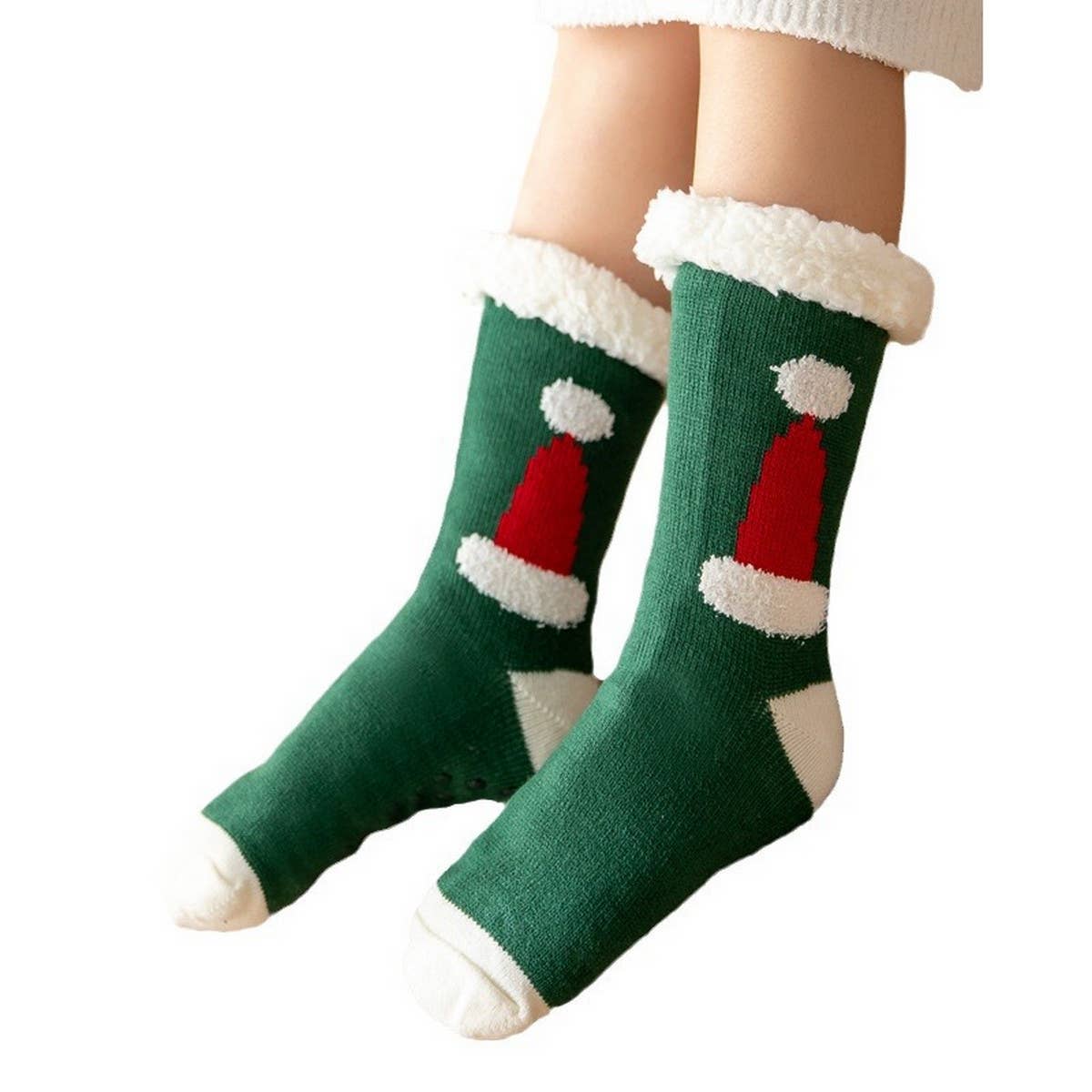 SANTA HAT FUZZY INDOOR SLIPPER SHOES