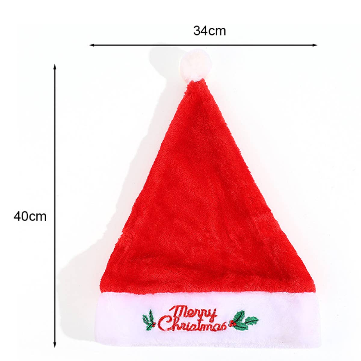 CWAH4072_CHRISTMAS LETTER EMBROIDERY SILK PLUSH SANTA HAT