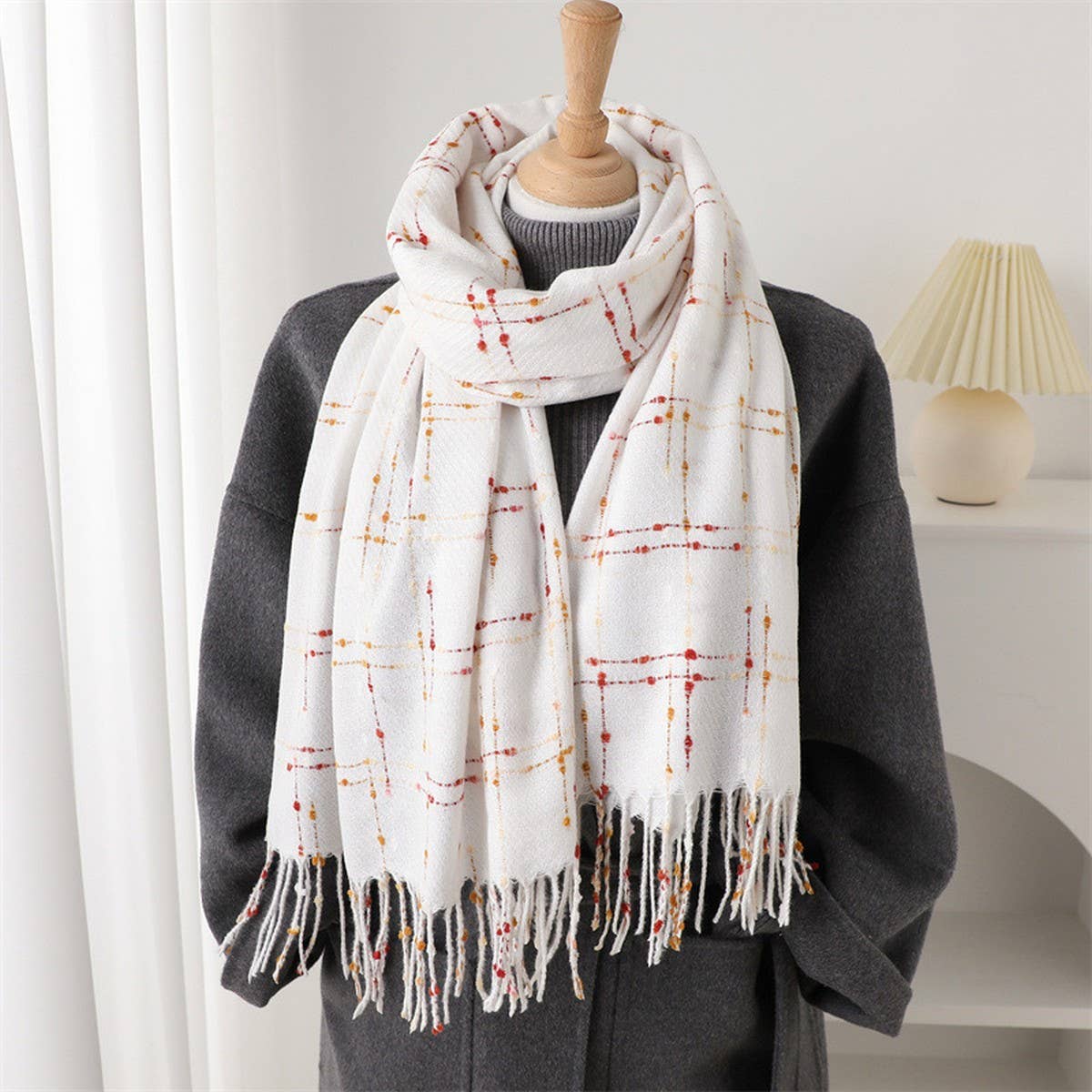 Lightweight Korean Style Fringe Winter Scarf Wrap
