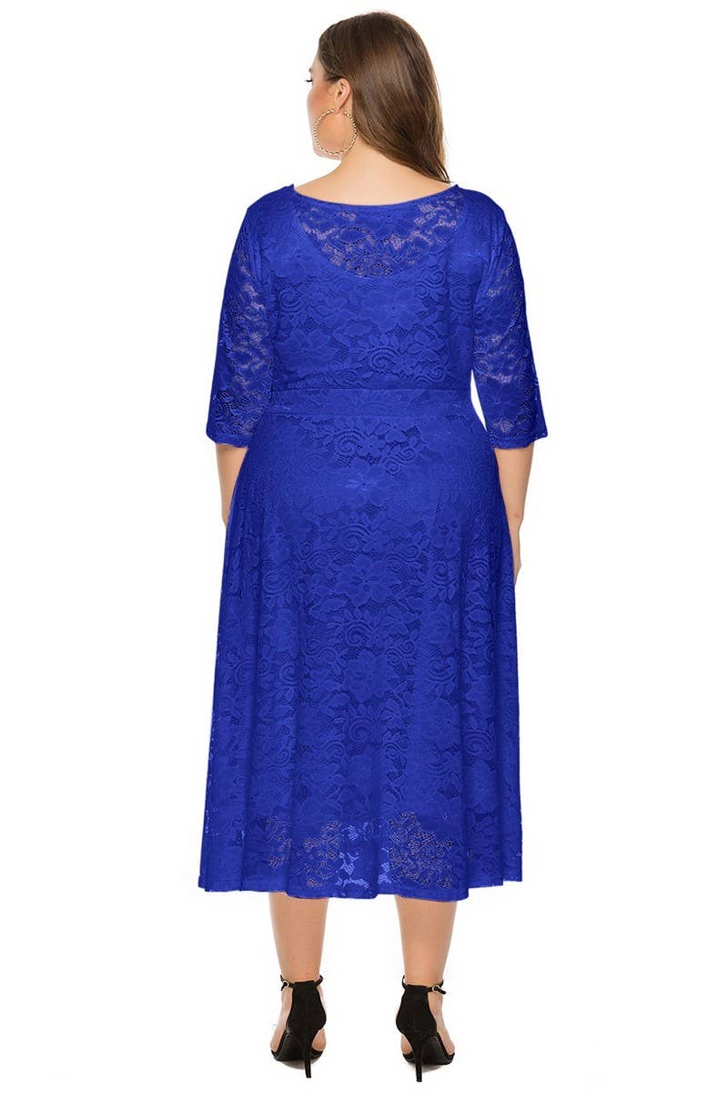 CWDMD3207_PLUS SIZE LACE POCKET EVENING GOWN DRESS