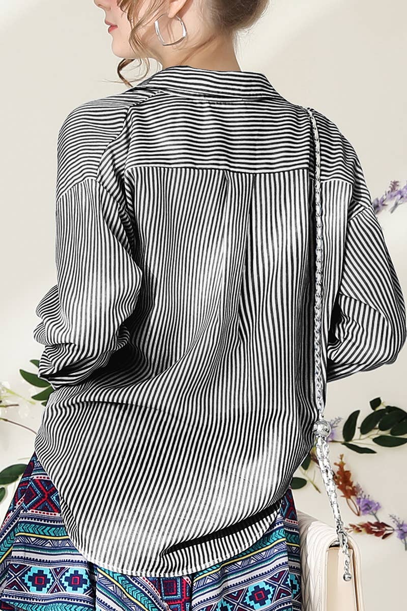 CWTSTL450_VERTICAL STRIPE BUTTON DOWN ONE POCKET SHIRTS