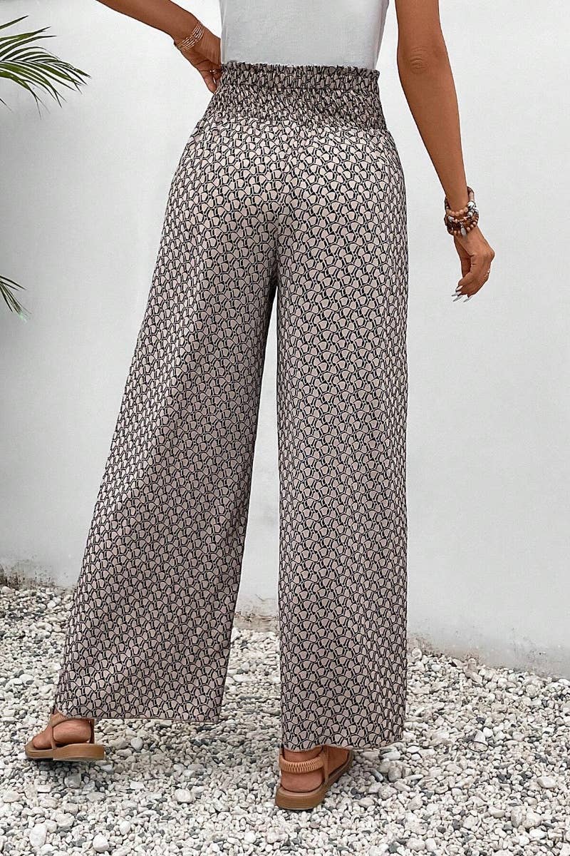 CWBMP0144_SUMMER FASHION FLORAL SPLIT WIDE-LEG PANTS