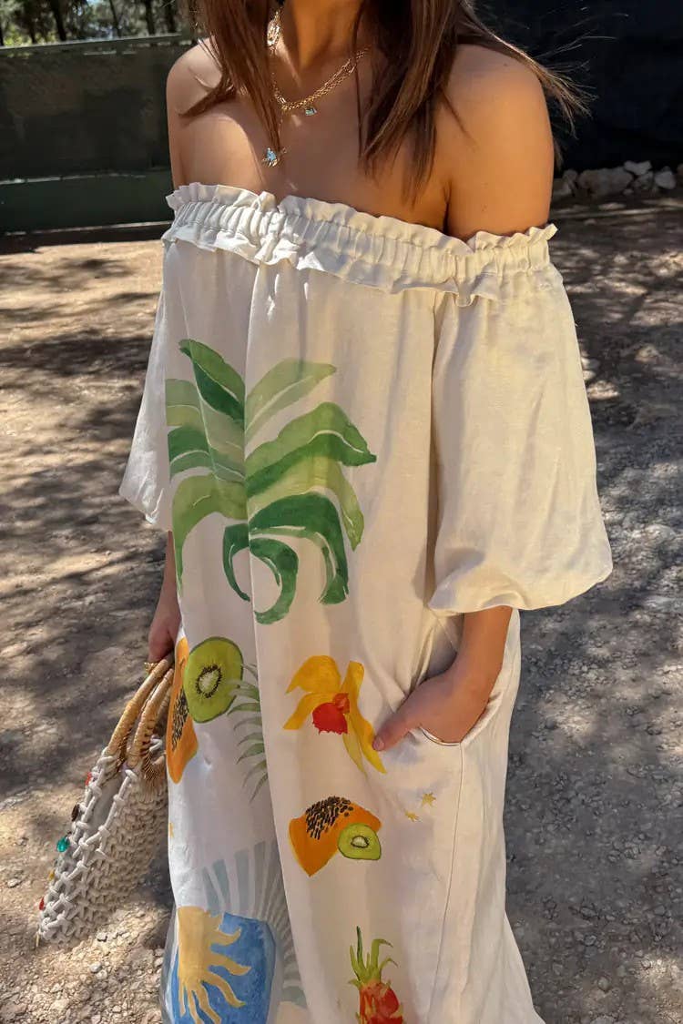 Casual and fashionable loose one-shoulder dress