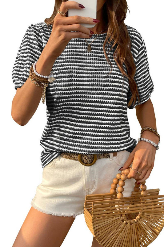 CWTTS1360_SUMMER WOMEN'S CASUAL PUFF SLEEVE TOPS