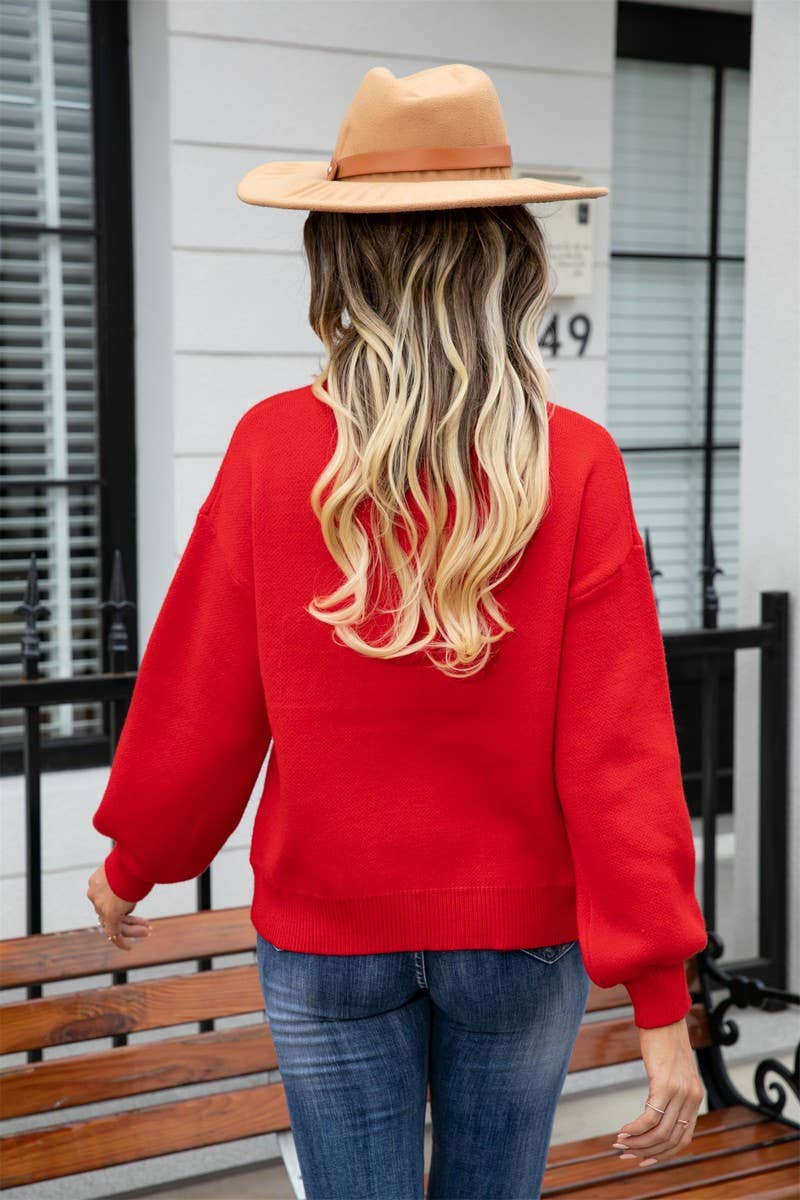 CWOSWL1677_Crew Neck Long Sleeve Pullover Sweater