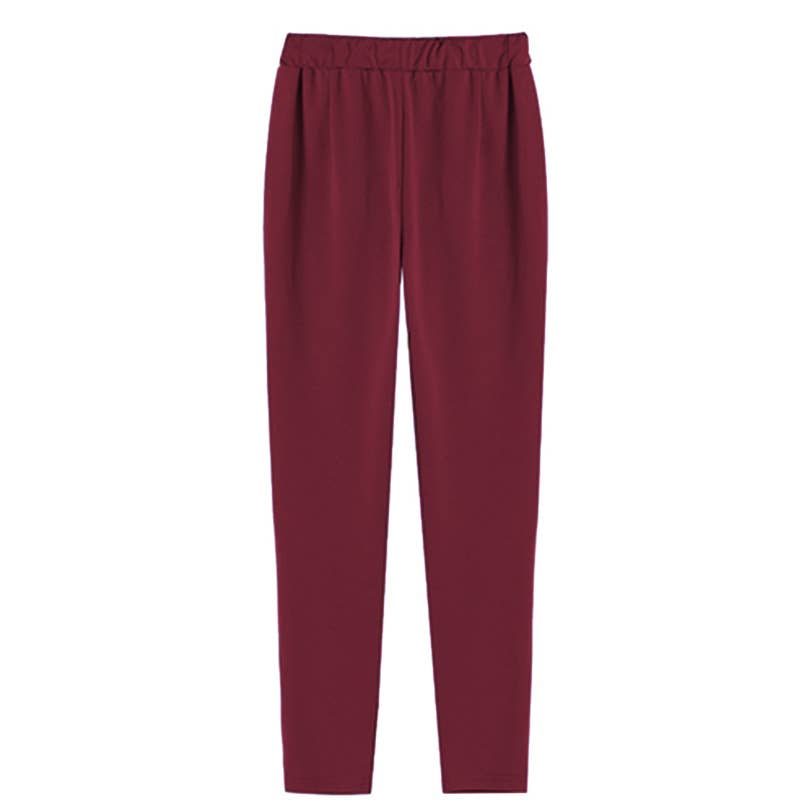 ELASTIC-WAISTED HIGH-WAISTED STRETCH HAREN PANTS