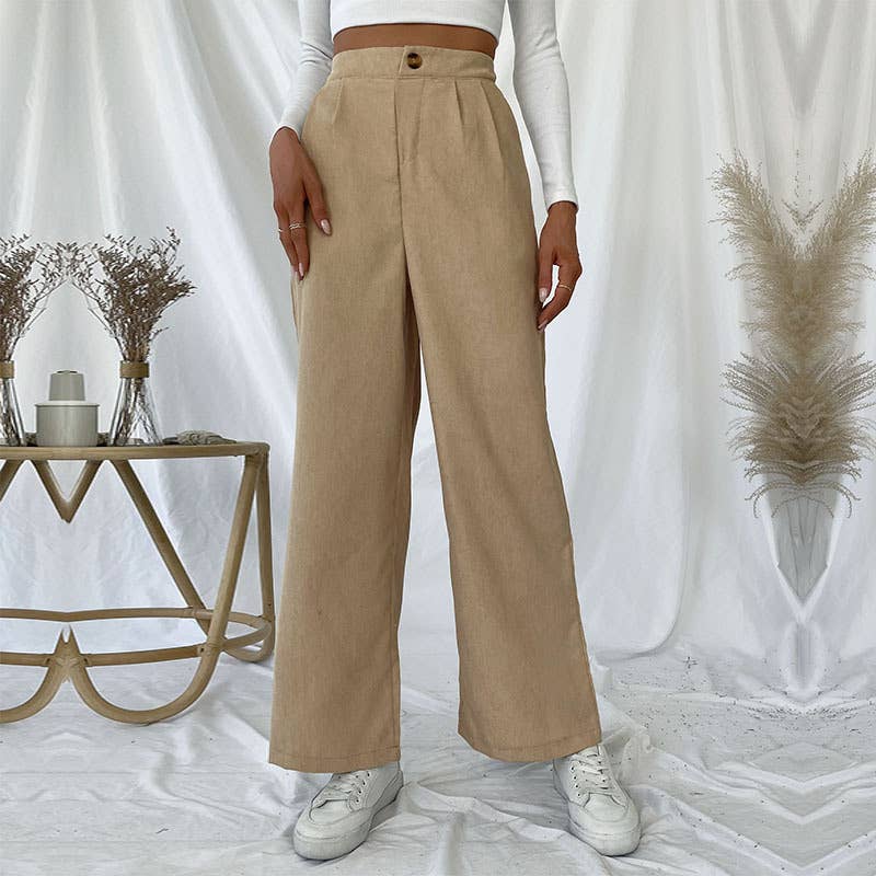 COMMUTER CORDUROY COMMUTER STYLE WIDE-LEG PANTS