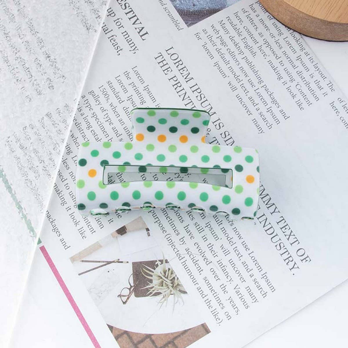 CWAHA1319_ELEGANT GREEN SERIES HAIR CLAW CLIP