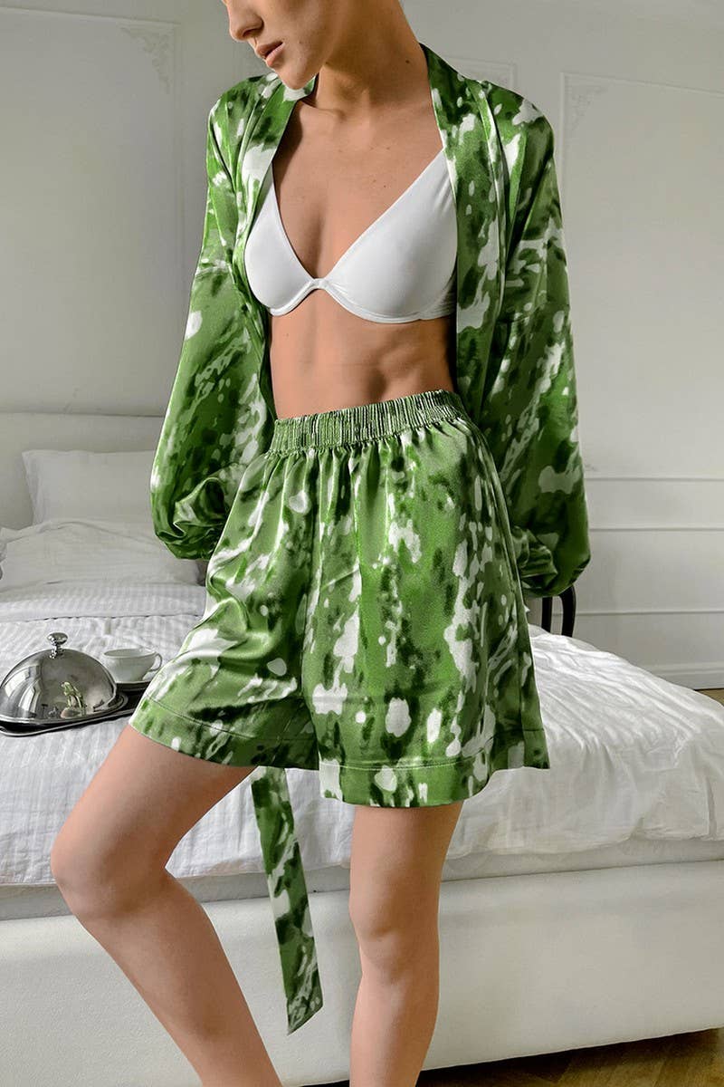 CWSPJ0316_PRINTED LONG-SLEEVED SHORTS PAJAMAS TWO-PIECE SET
