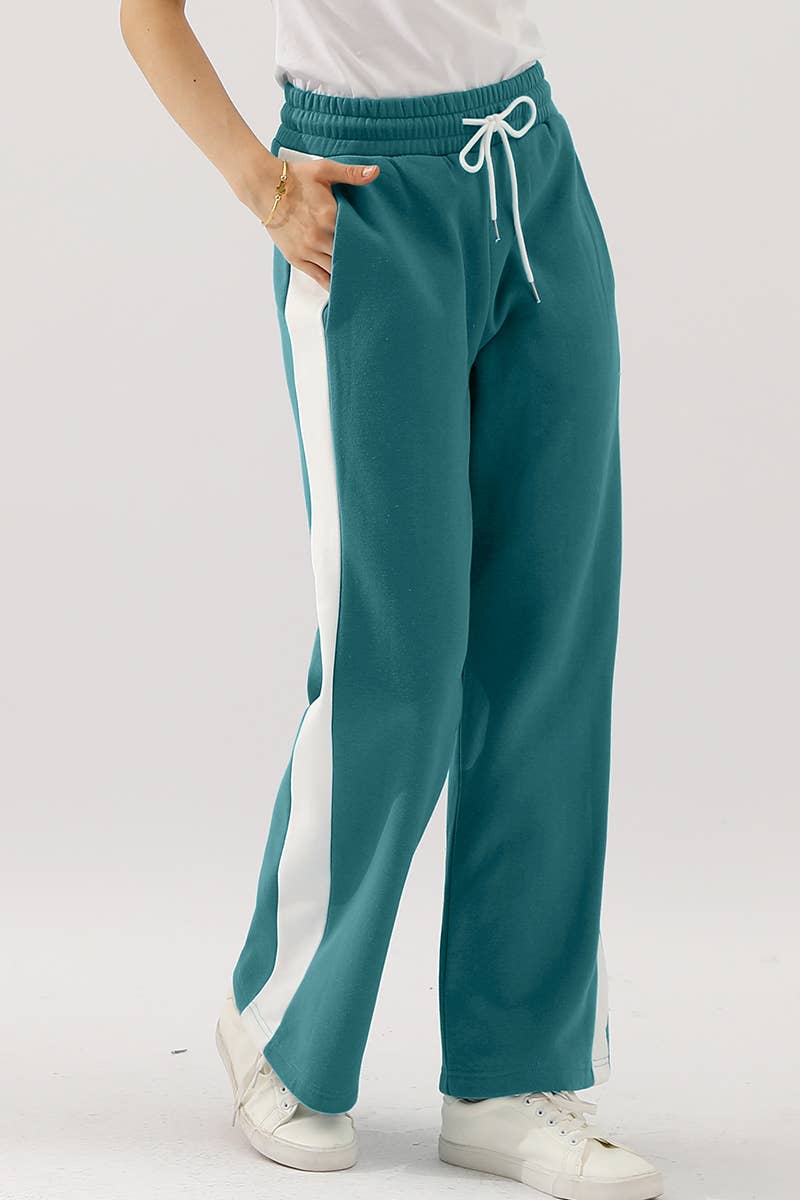 CWBLP398-P_PLUS SIZE HIGH WAISTED WIDE LEG LONG SWEATPANTS