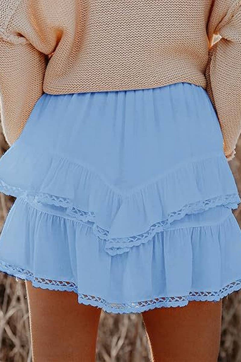 CWBSS0455_HIGH WAIST LAYERED RUFFLE MINI SKIRT