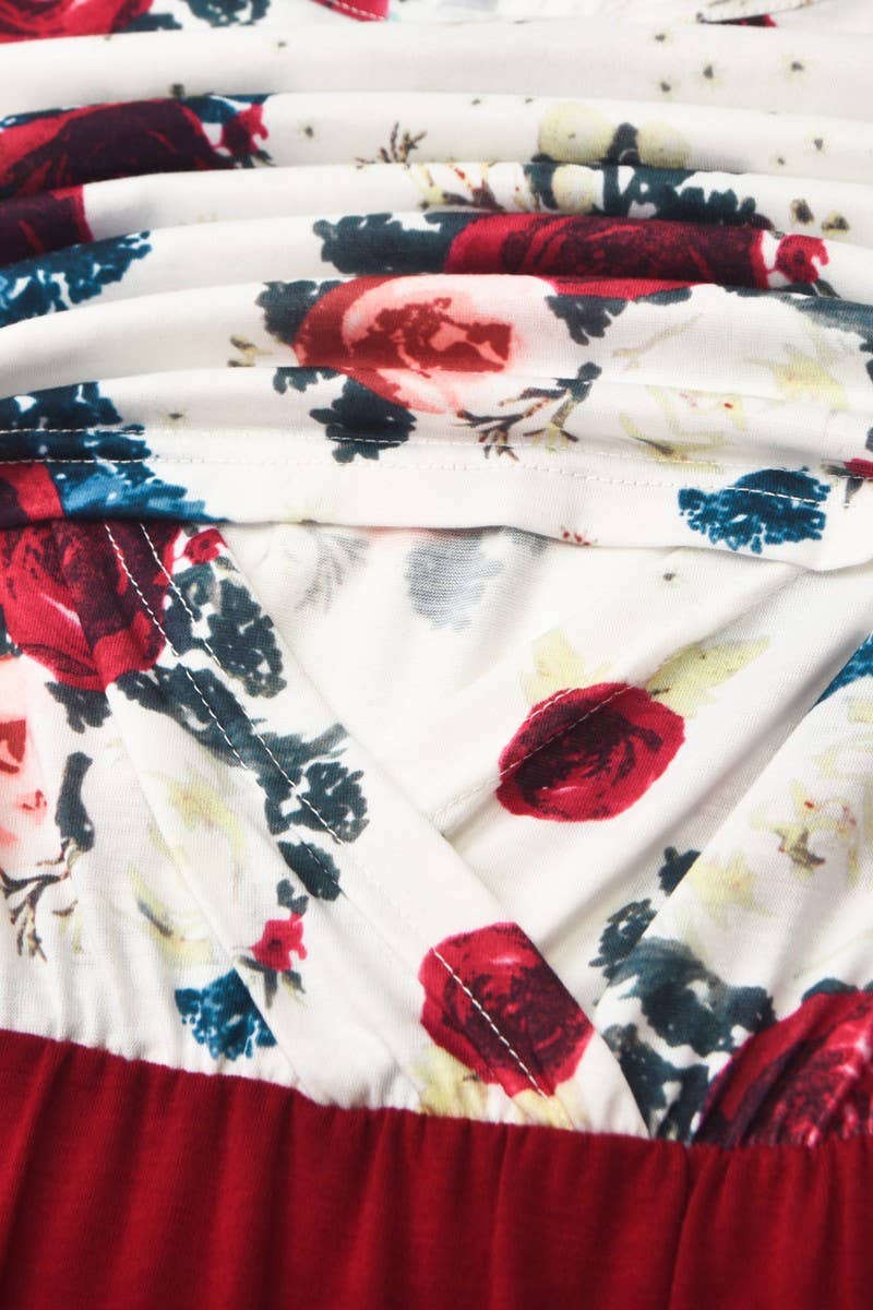 CWDMD3607_PRINTED PATCHWORK MULTIFUNCTIONAL NURSING DRESS