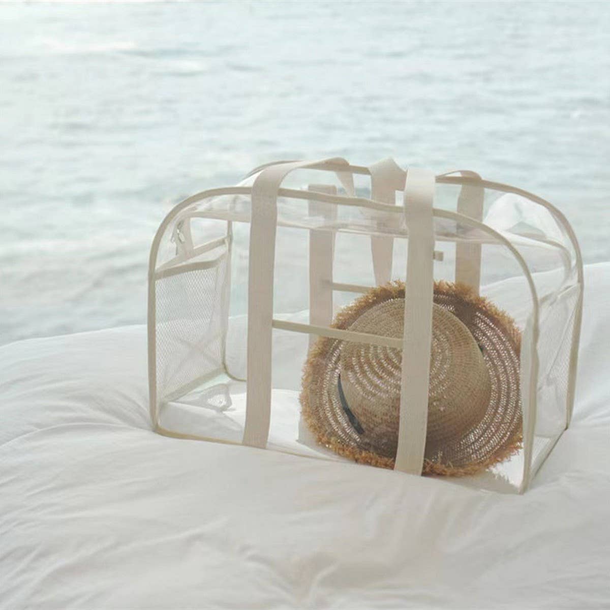 Clear PVC Beach Tote, Waterproof Travel Bag_CWAB1915