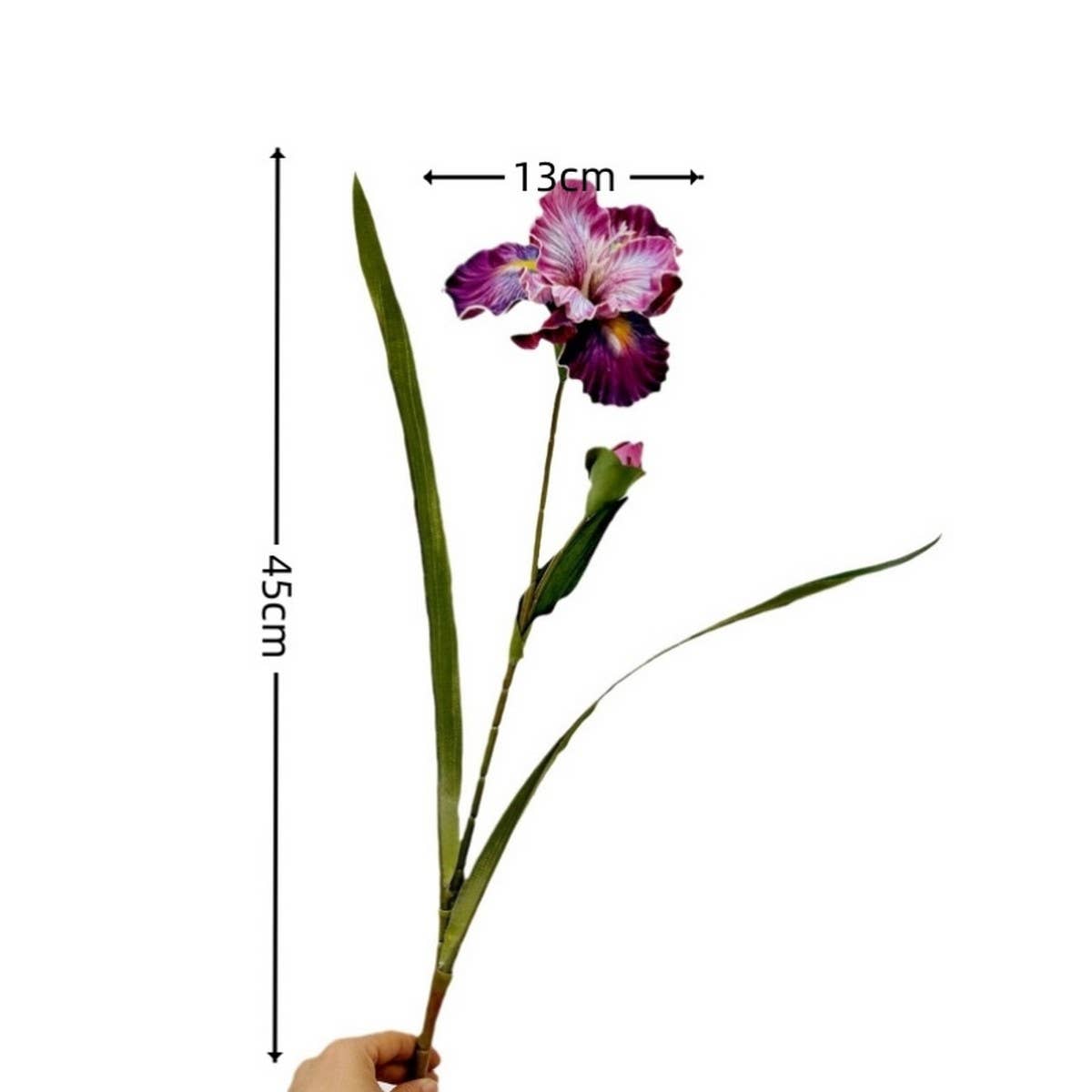 Vintage 2-Head Alice Iris Artificial Flower