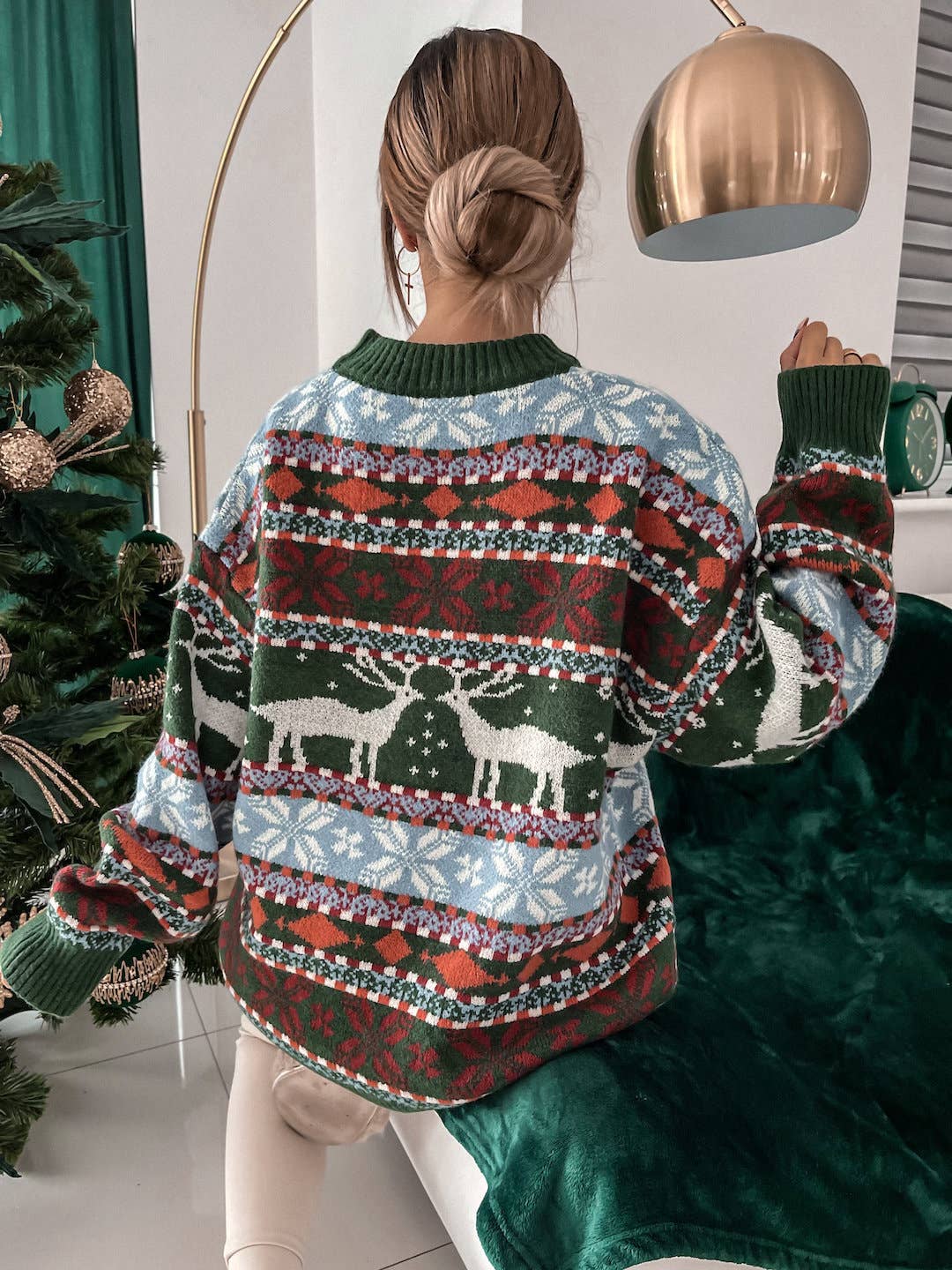CHRISTMAS KNIT PULLOVER LONG-SLEEVED SWEATER