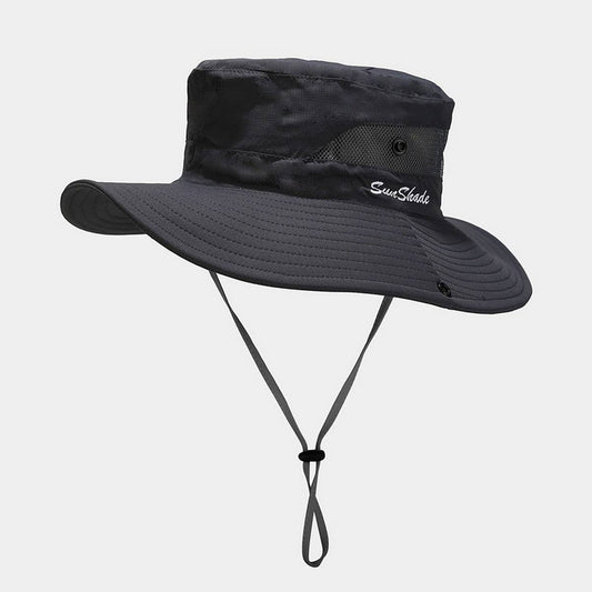 Foldable Wide Brim UV Protection Ponytail Sun Hat_CWAH3795