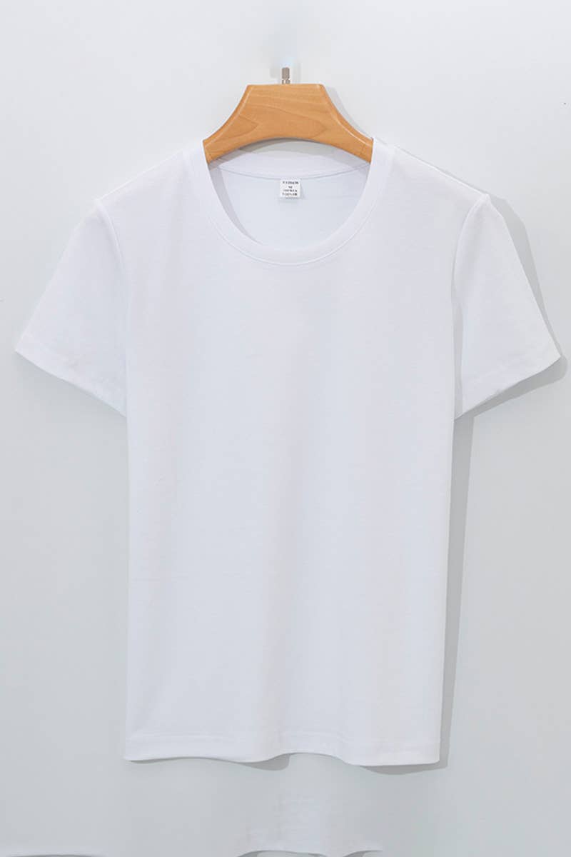 CWTBLS1789_SUMMER FASHION CASUAL WOMEN'S SOLID COLOR T-SHIRT