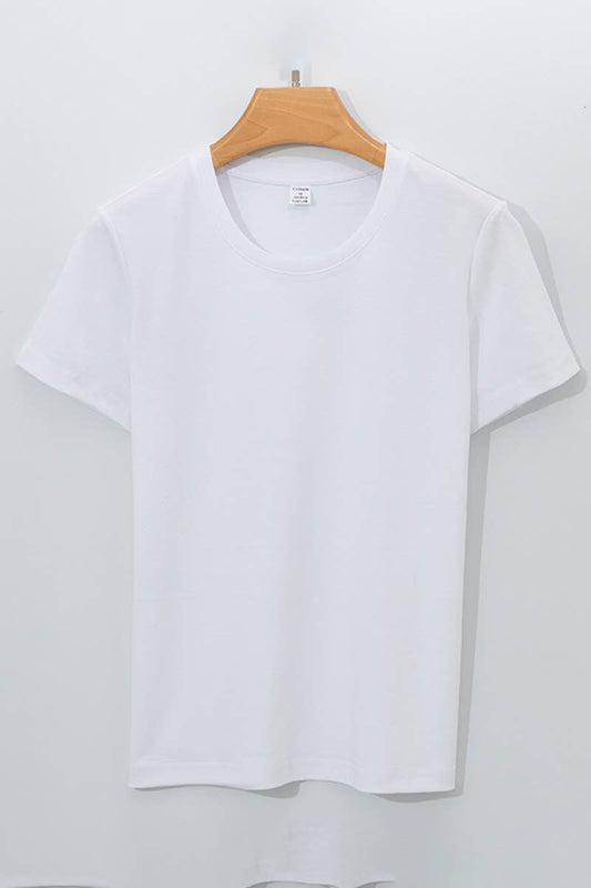 CWTBLS1789_SUMMER FASHION CASUAL WOMEN'S SOLID COLOR T-SHIRT