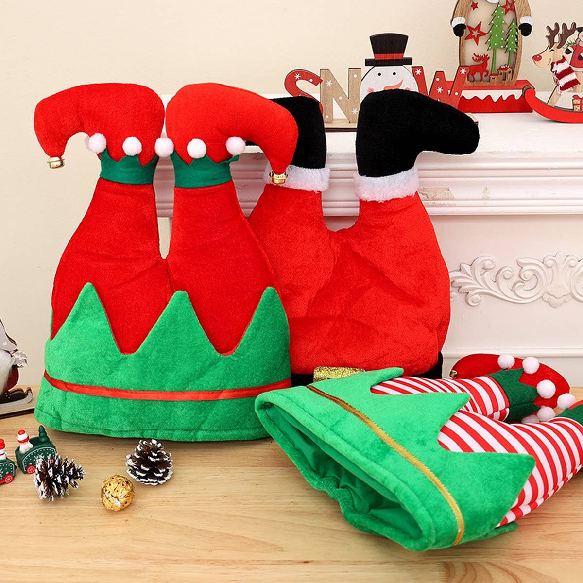 CWAH04588_FUNNY ELF PANTS LEG HAT FOR CHRISTMAS PARTY DECOR