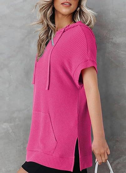 CWDSD4920_SUMMER DRAWSTRING HOODED DRESS SHORT