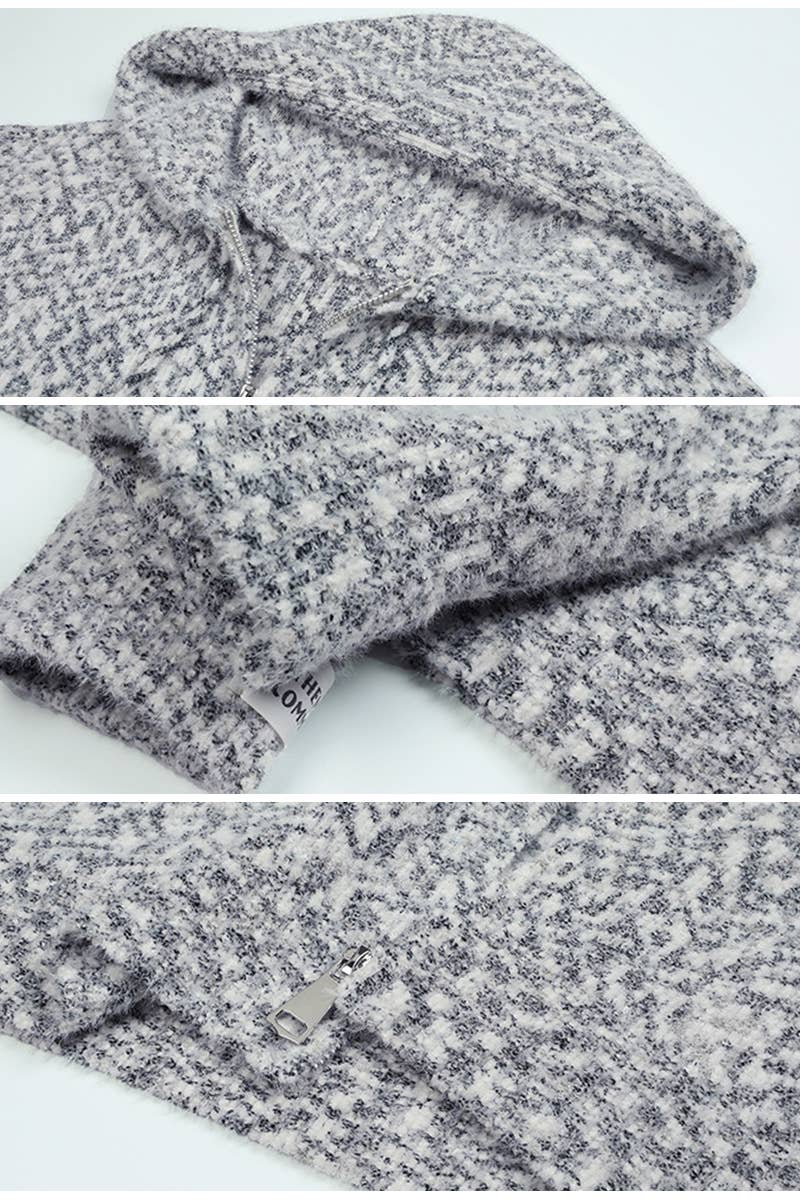 CWOCAL0349 Casual Zip-Up  Hoodie Cardigan Sweater