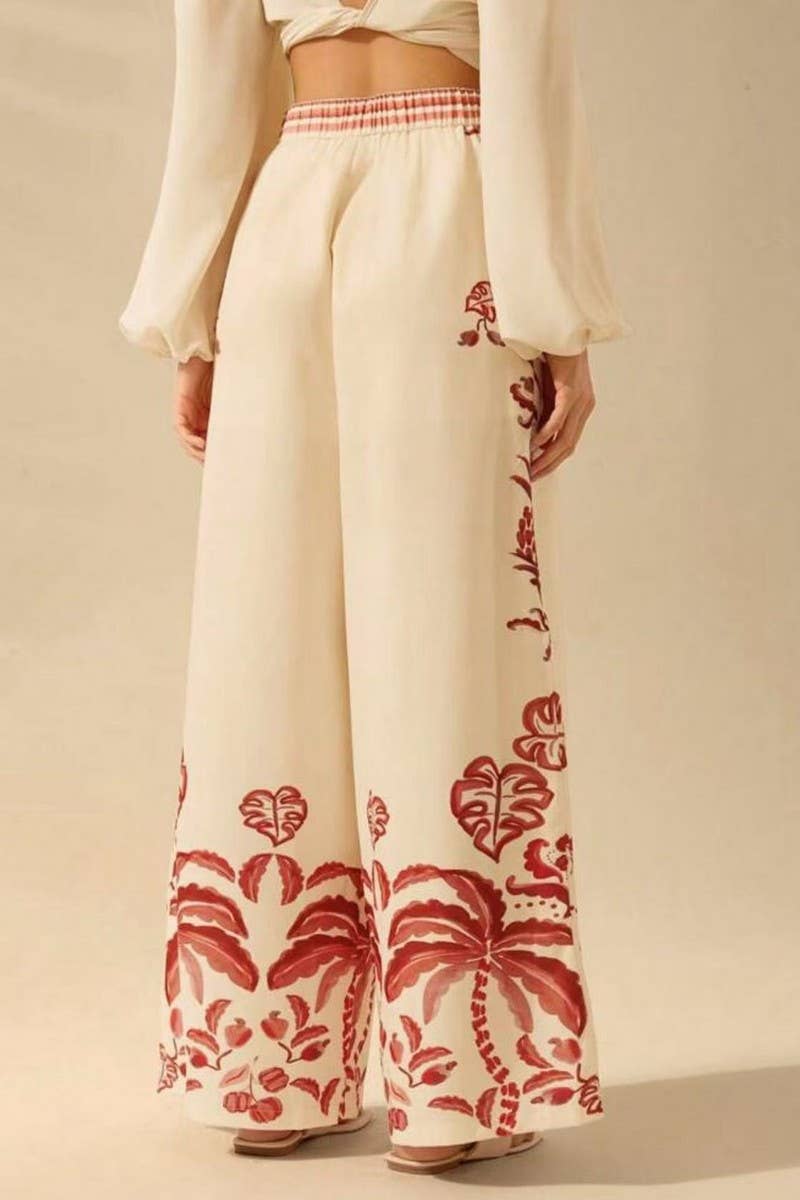 CWBLP2032_FLORAL PRINT LOOSE HIGH-WAIST WIDE LEG PANTS