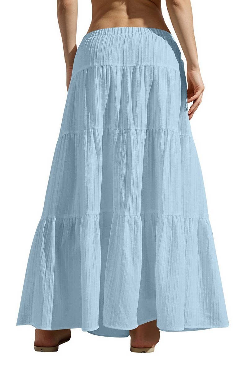 CWBLS0560_DRAWSTRING WAIST COLORBLOCK MAXI SKIRT