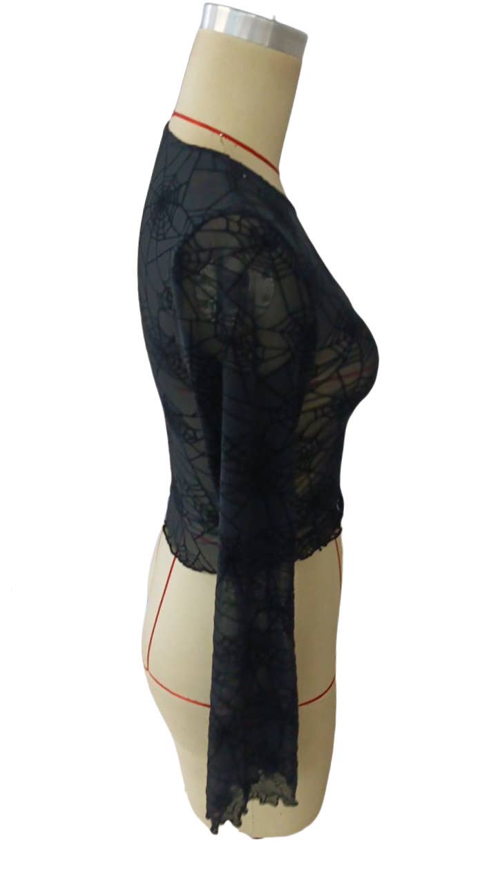 Black fungus edge spider web transparent T-shirt