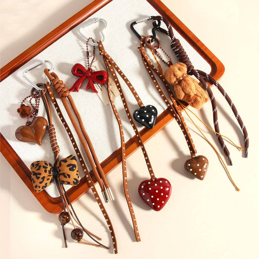 Handmade Heart Bow Keychain Bag & Phone Charm