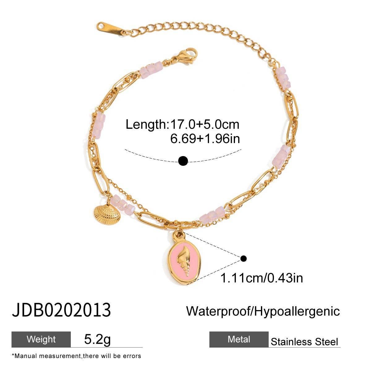 18K Gold Shell & Pearl Charm Bracelet_CWAJE4626