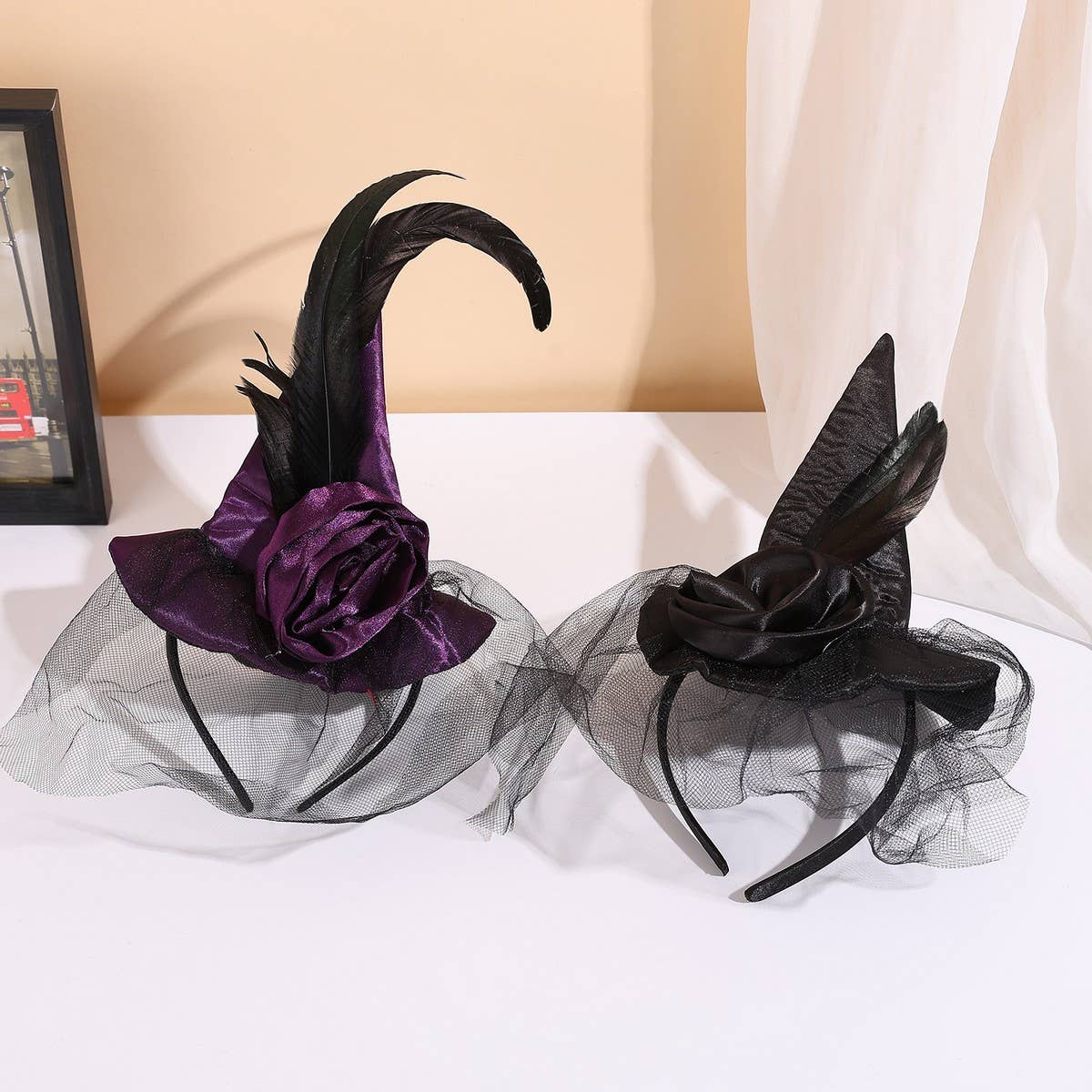 CWAH4058_CARNIVAL PARTY HALLOWEEN DANCE WITCH HAT HEADBAND