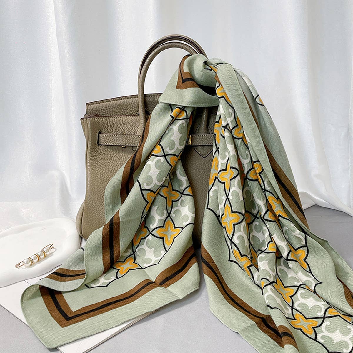 90cm Sunflower Faux Wool Velvet Scarf Wrap_CWASC0891
