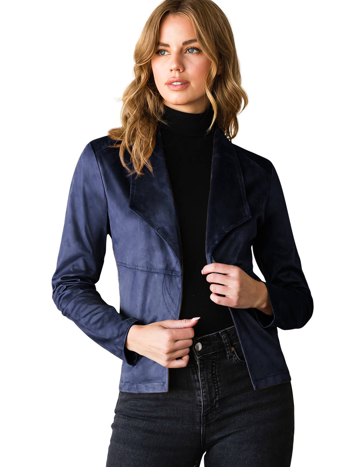 CWOJA707_FAUX SUEDE LEATHER MOTO OVER HIP JACKET
